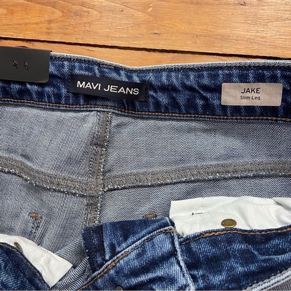 Mavi Jake mens blue jeans 32/34 slim leg distressed ripped denim - Picture 3 of 12